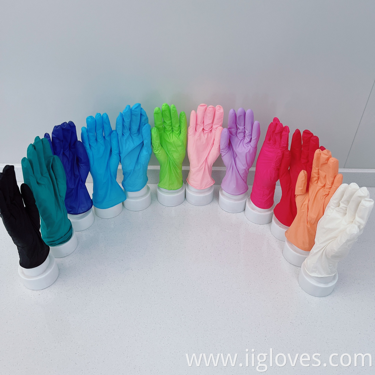 Disposable Gloves Black Pink Blue Color Exam Powder Free Disposable Nitrile Gloves For Medical Use